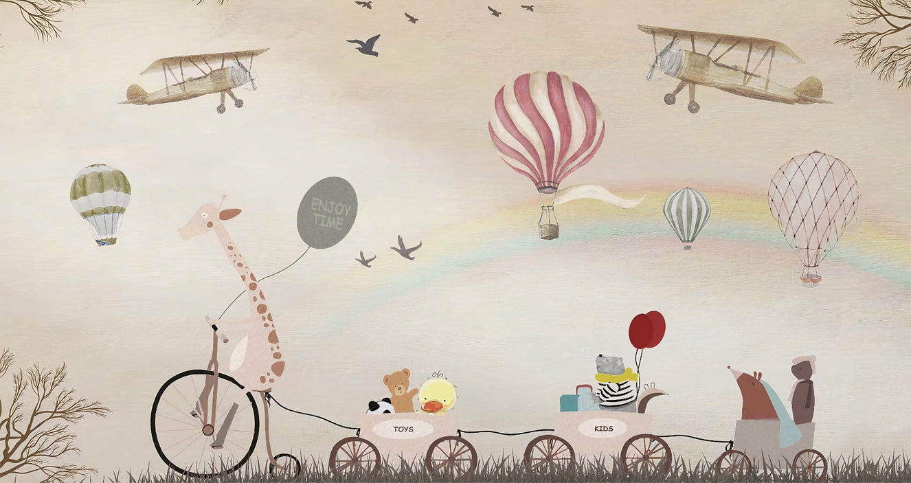 Beige Bliss Jovial Animals Wallpaper