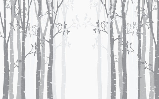 Gray Bamboo forest wallpaper mural