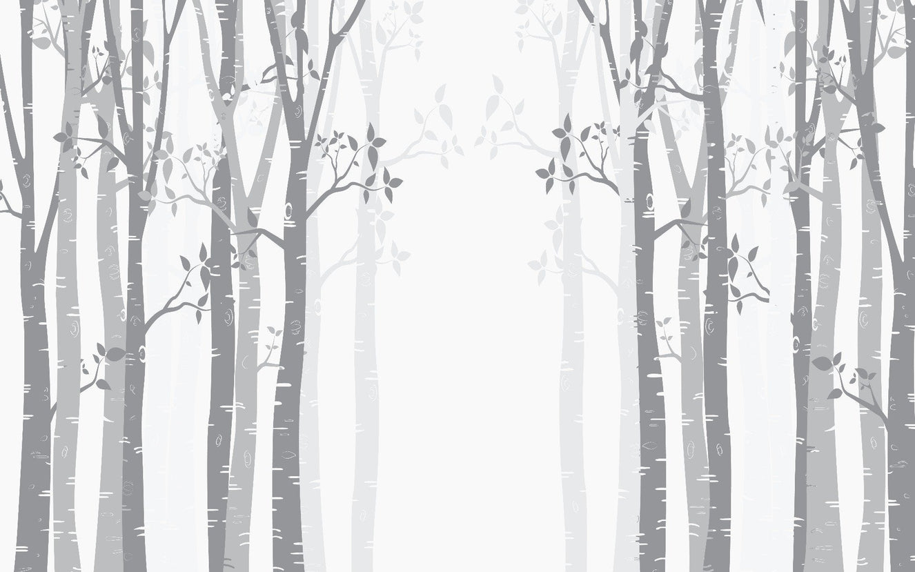 Gray Bamboo forest wallpaper mural