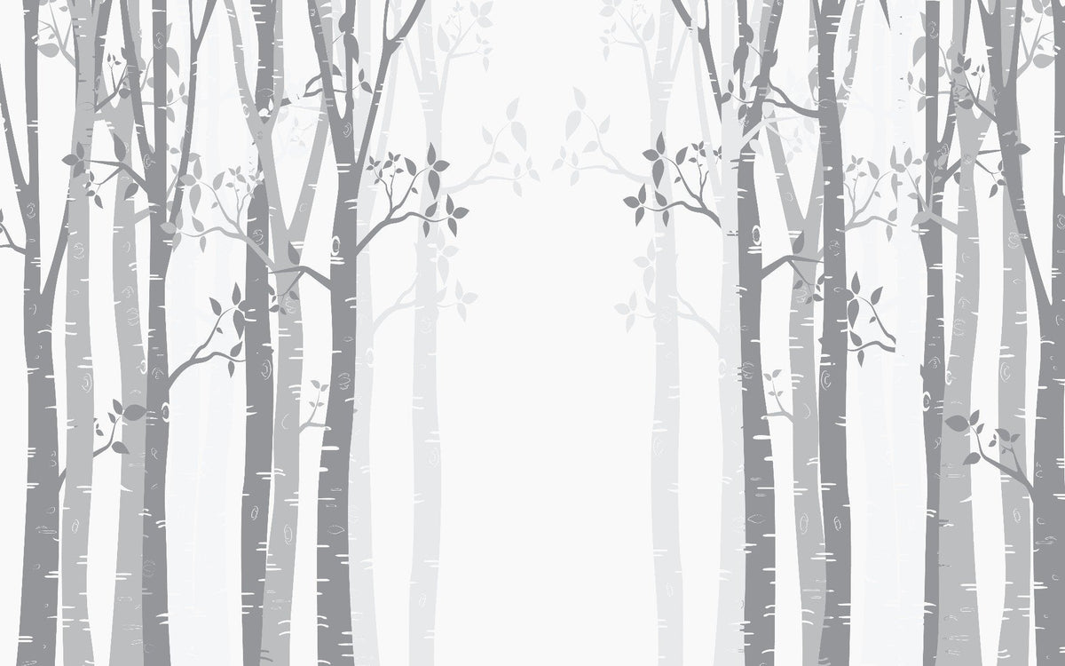 Gray Bamboo forest wallpaper mural