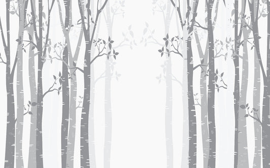 Gray Bamboo forest wallpaper mural