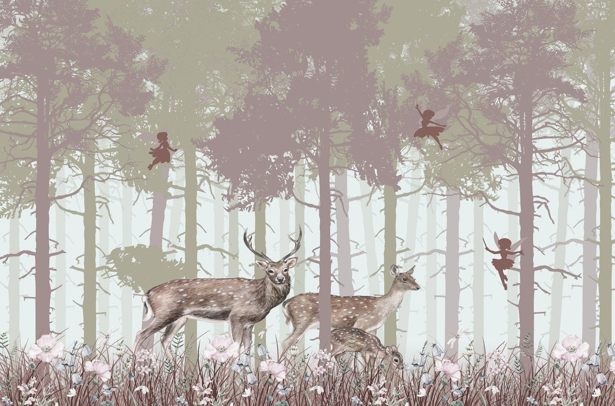 Surreal Fairies Wood Wallpaper Murals in your room — zoomed