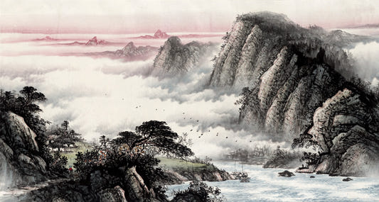 Chinese Culture Water Landscape Painting Wallpaper