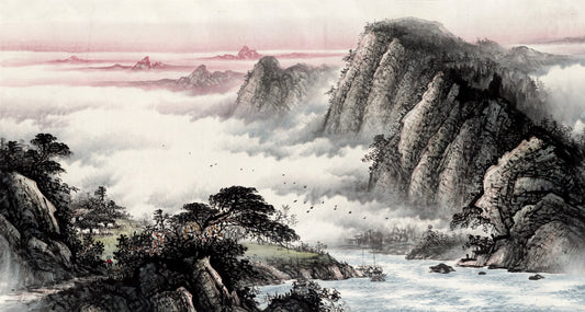 Chinese Culture Water Landscape Painting Wallpaper