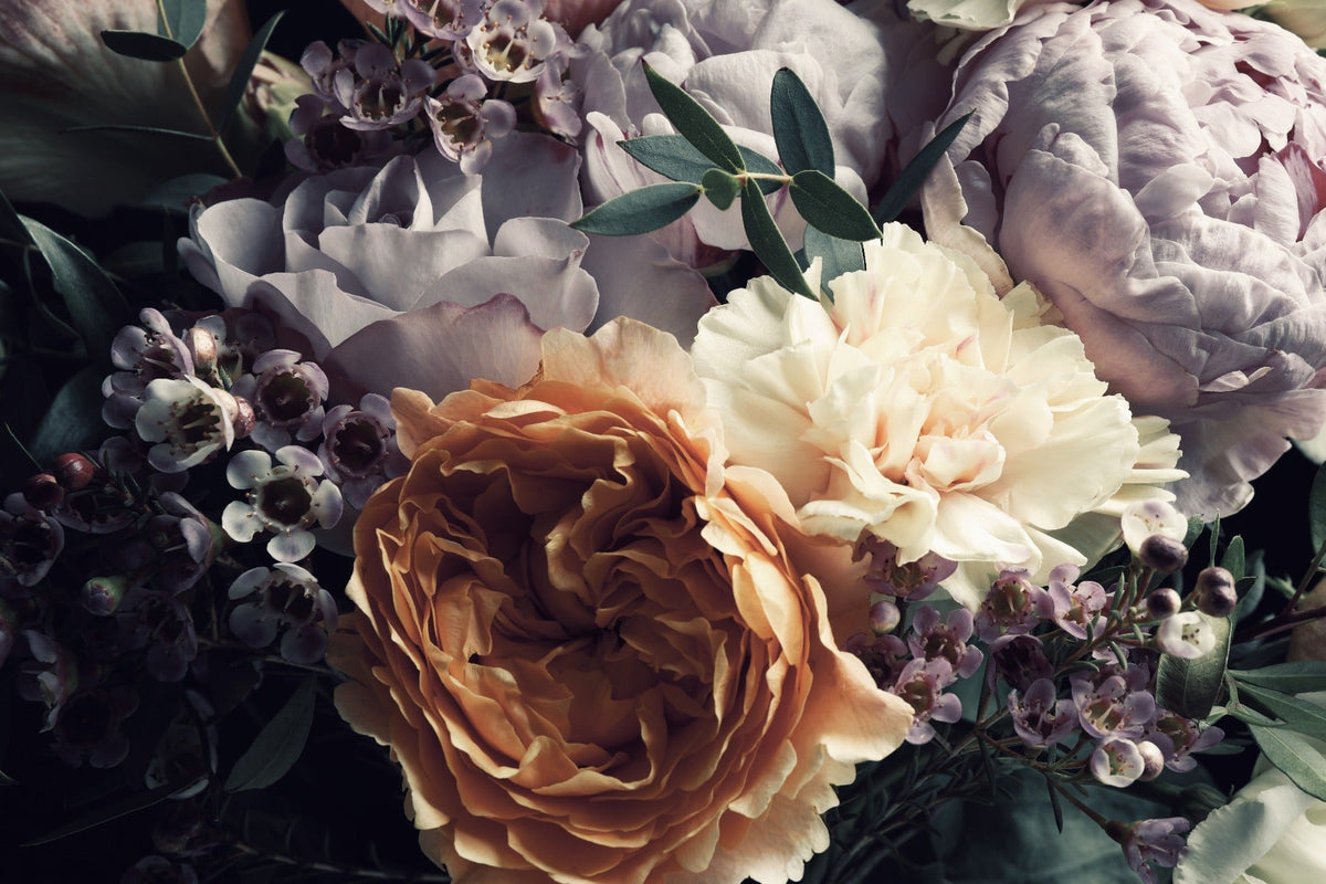Dark Large Sized floral wallpaper mural