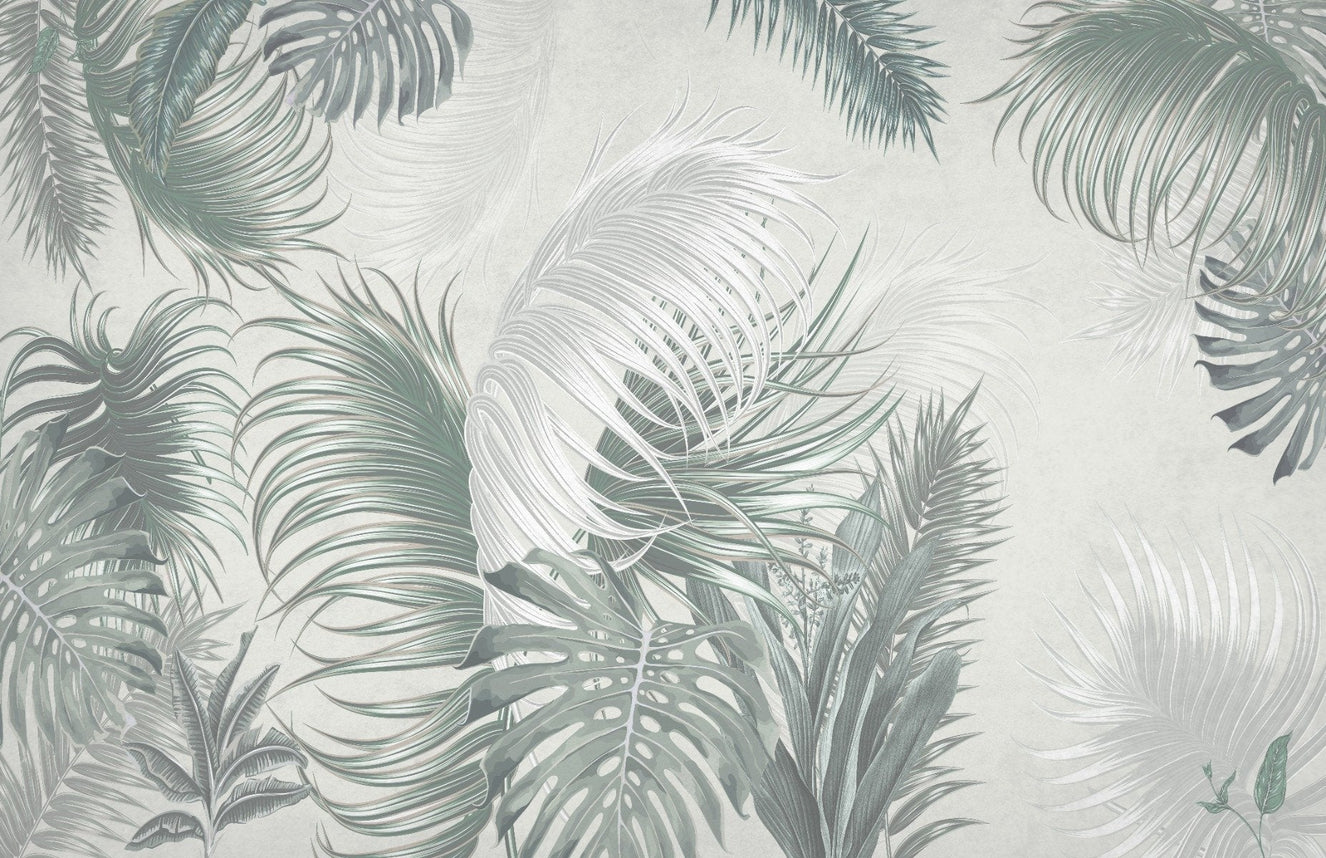 Large Gray Green Color Wallpaper Mural