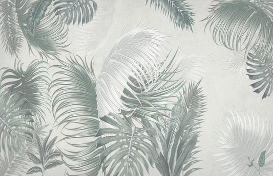 Large Gray Green Color Wallpaper Mural