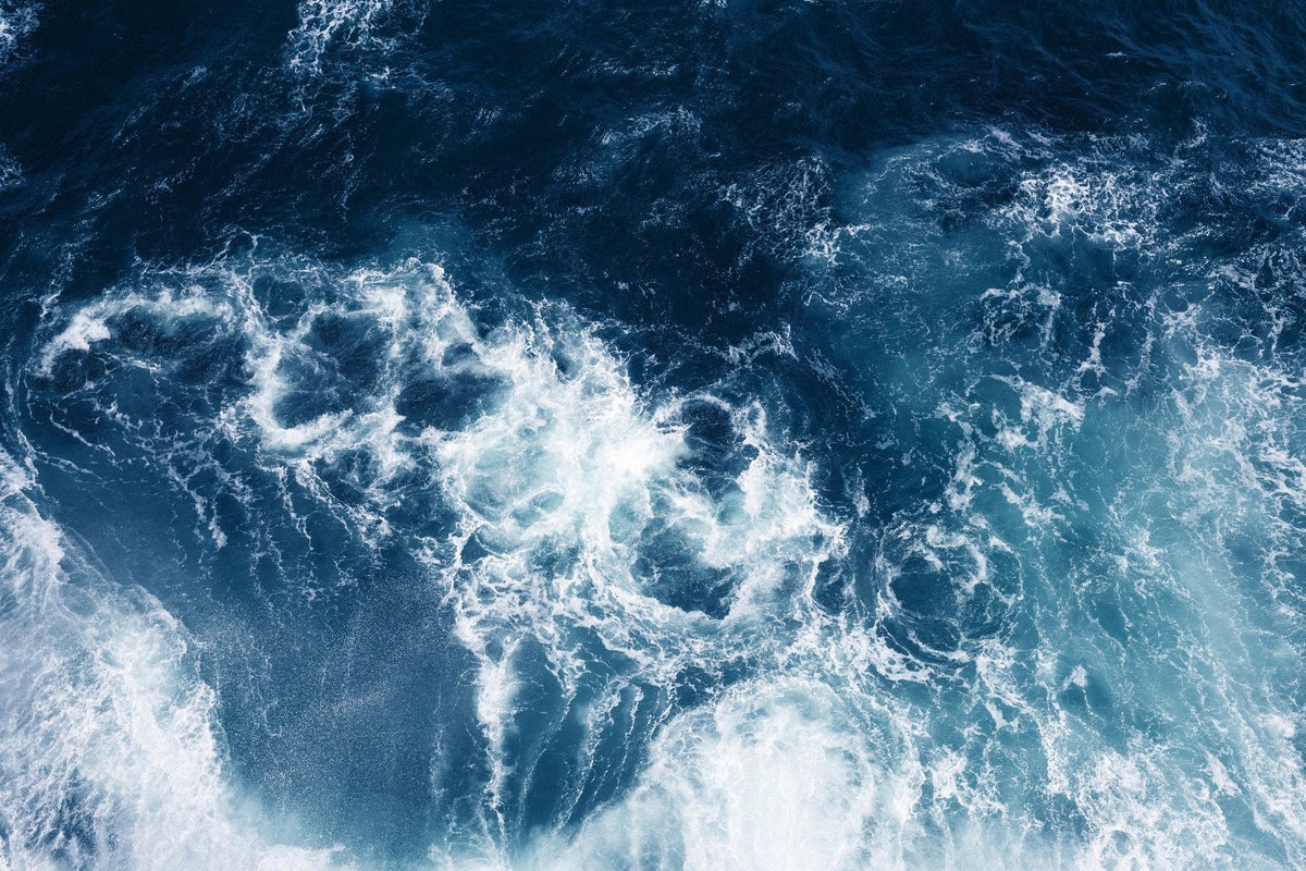 Blue Color Ocean Water View Wallpaper Mural