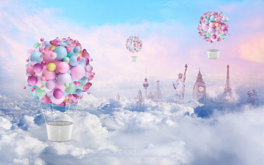 Colorful Fire Balloons Wallpaper Mural