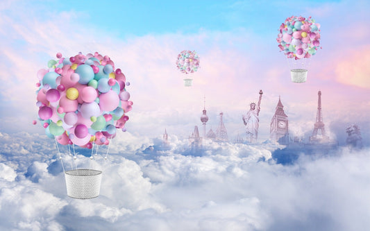 Colorful Fire Balloons Wallpaper Mural