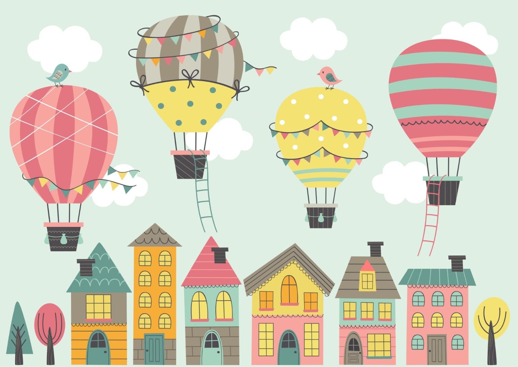 Hot Air Balloons Nursery wallpaper