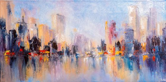 Colorful City Skyline  Wallpaper Murals