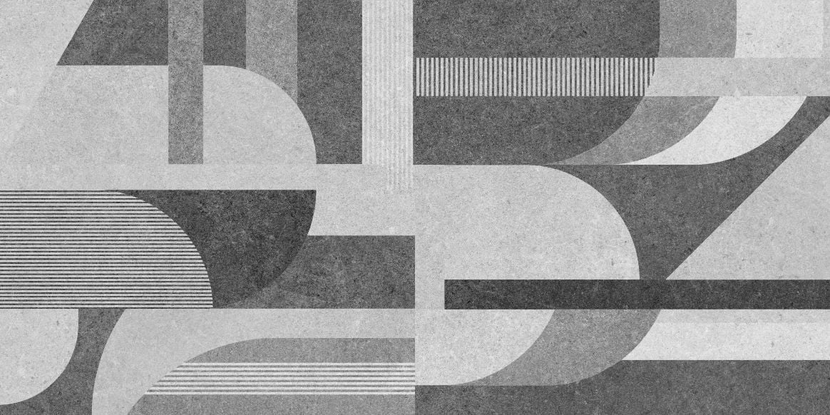 Geometric Gray Grunge Tile Wallpaper
