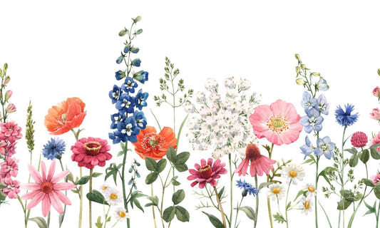 Floral Summer Pattern Watercolor Wallpaper