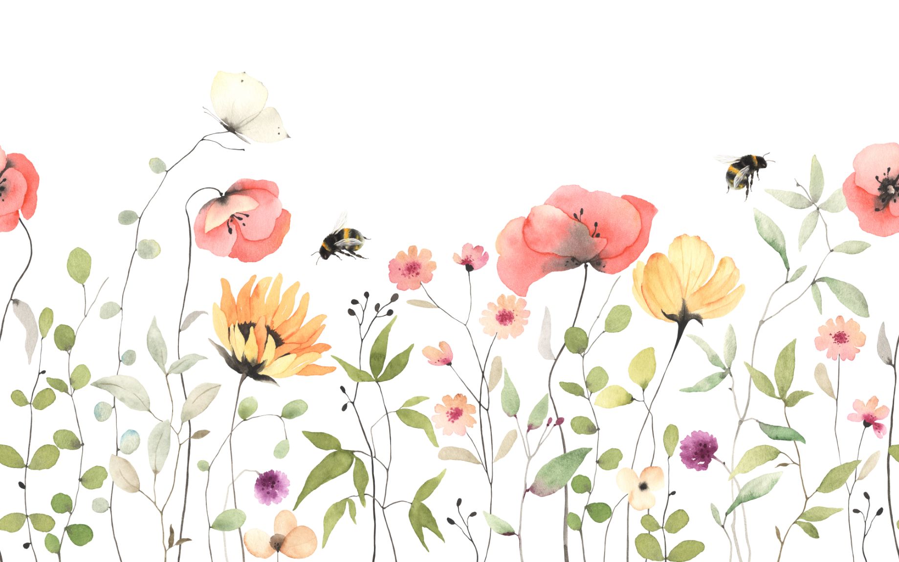 Watercolor Red Poppy Flower Wallpaper