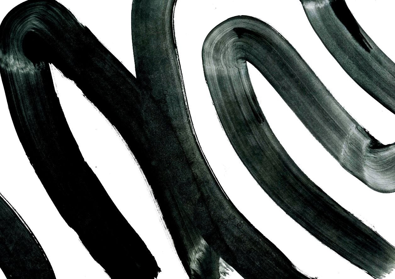 Abstract Black and White Color Brush Stroke Art Wallpaper