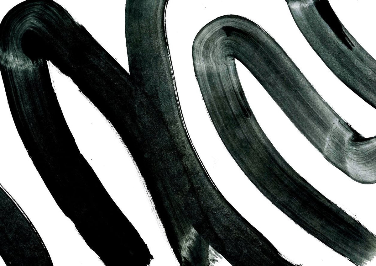 Abstract Black and White Color Brush Stroke Art Wallpaper