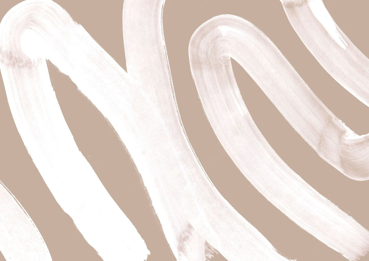 White Brush Stroke Wallpaper Mural in your room — zoomed