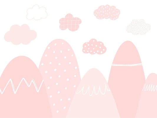 Pink Mountain with White Wallpaper