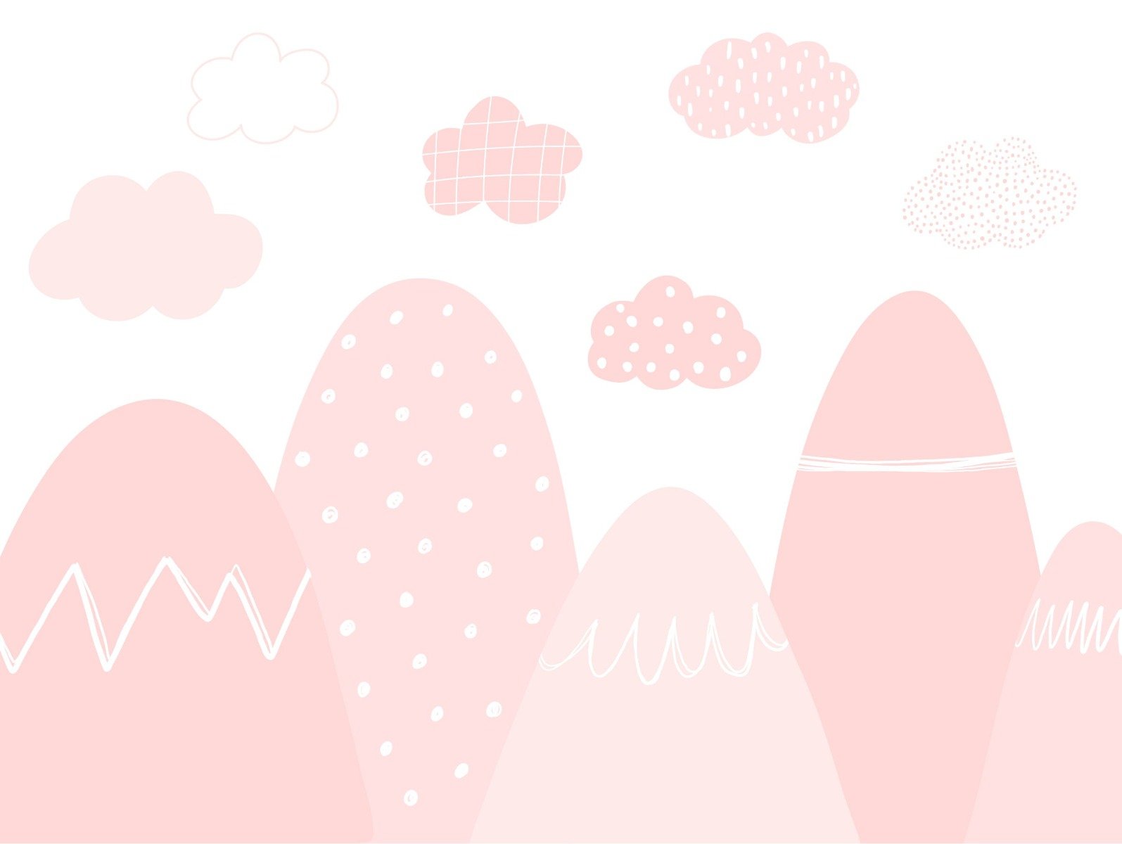 Pink Mountain with White Wallpaper