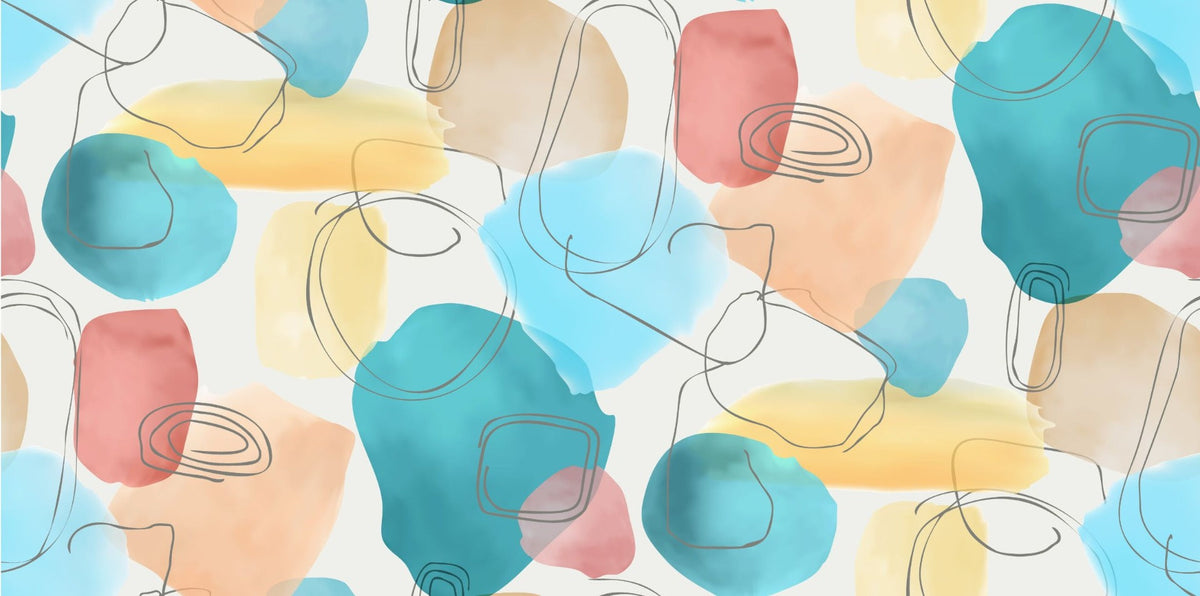 Abstract Shapes in Watercolor colorful wallpaper