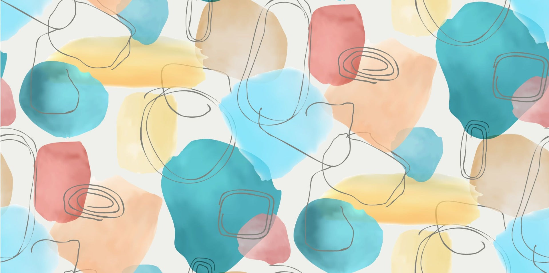 Abstract Shapes in Watercolor colorful wallpaper