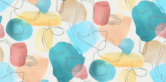 Abstract Shapes in Watercolor colorful wallpaper