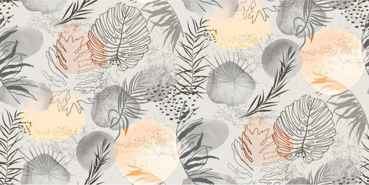 Tropical Leaves Geometric  Wallpaper for Walls