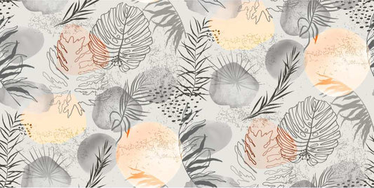 Tropical Leaves Geometric  Wallpaper for Walls
