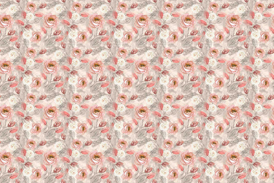 Watercolor Pink Flower Wallpaper Mural