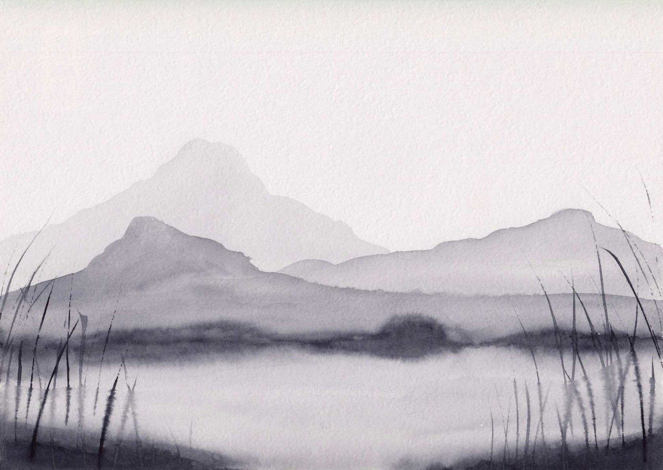 Watercolor Mountain Painting Wallpaper