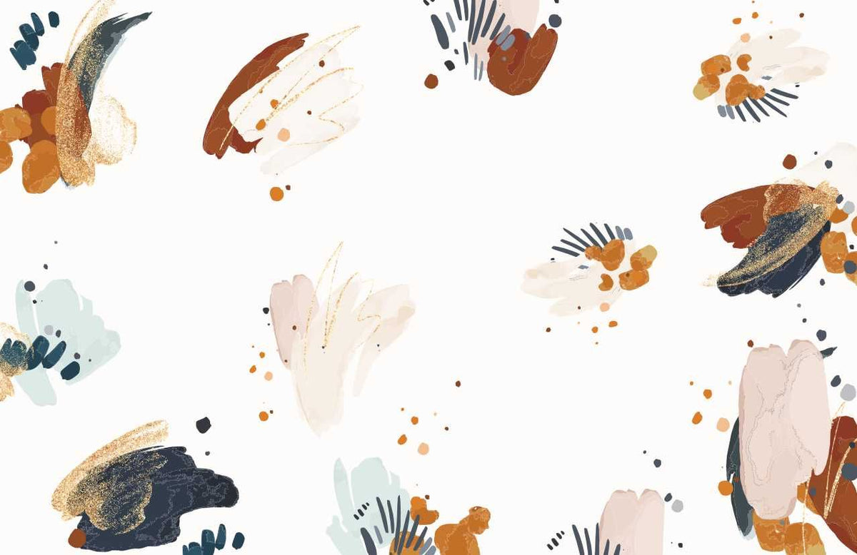 Navy Blue Abstract Shape Wallpaper Mural