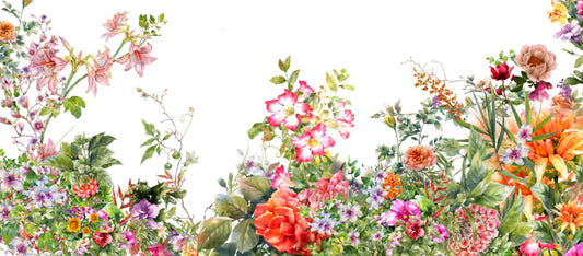 Watercolor Flower and Leaves Painting Wallpaper