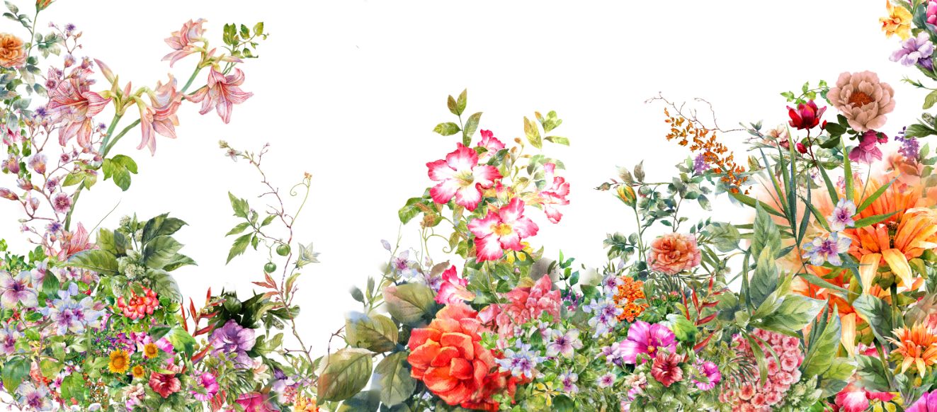 Watercolor Flower and Leaves Painting Wallpaper in your room — zoomed