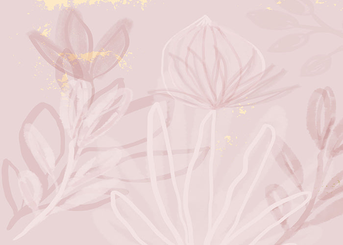 Pink Blush Flowers Wallpaper Mural