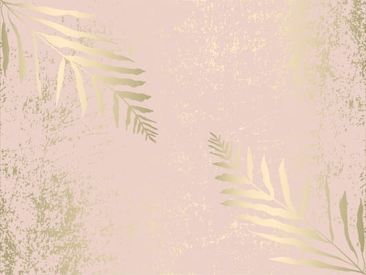 Abstract Leaves Pastel Pink Gold Color Wallpaper