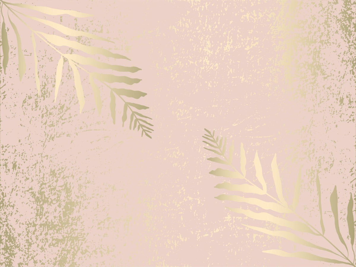 Abstract Leaves Pastel Pink Gold Color Wallpaper in your room — zoomed