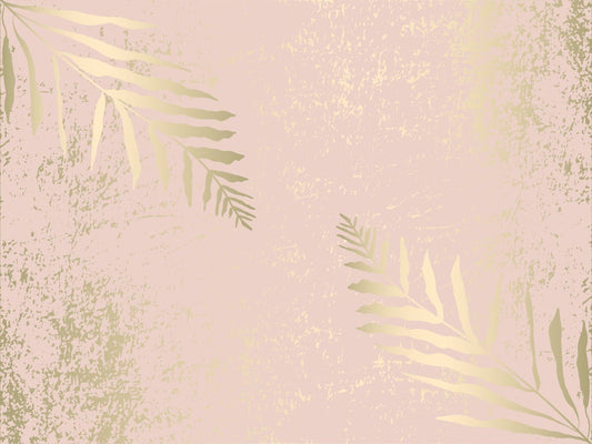 Abstract Leaves Pastel Pink Gold Color Wallpaper