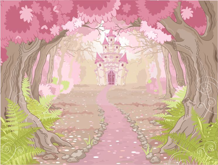 Fantasy castle wallpaper Mural in your room — zoomed