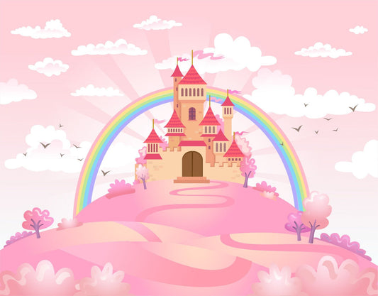 Pink Princess Castle wallpapers Mural