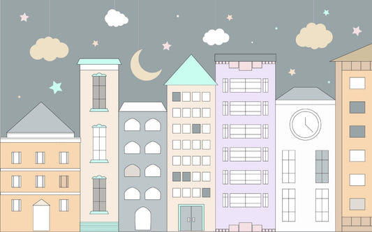 Kids Room Town Wallpaper