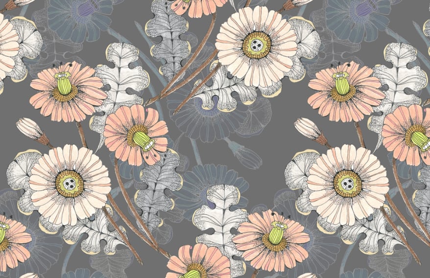 Sketch Flower Wallpapers Murals