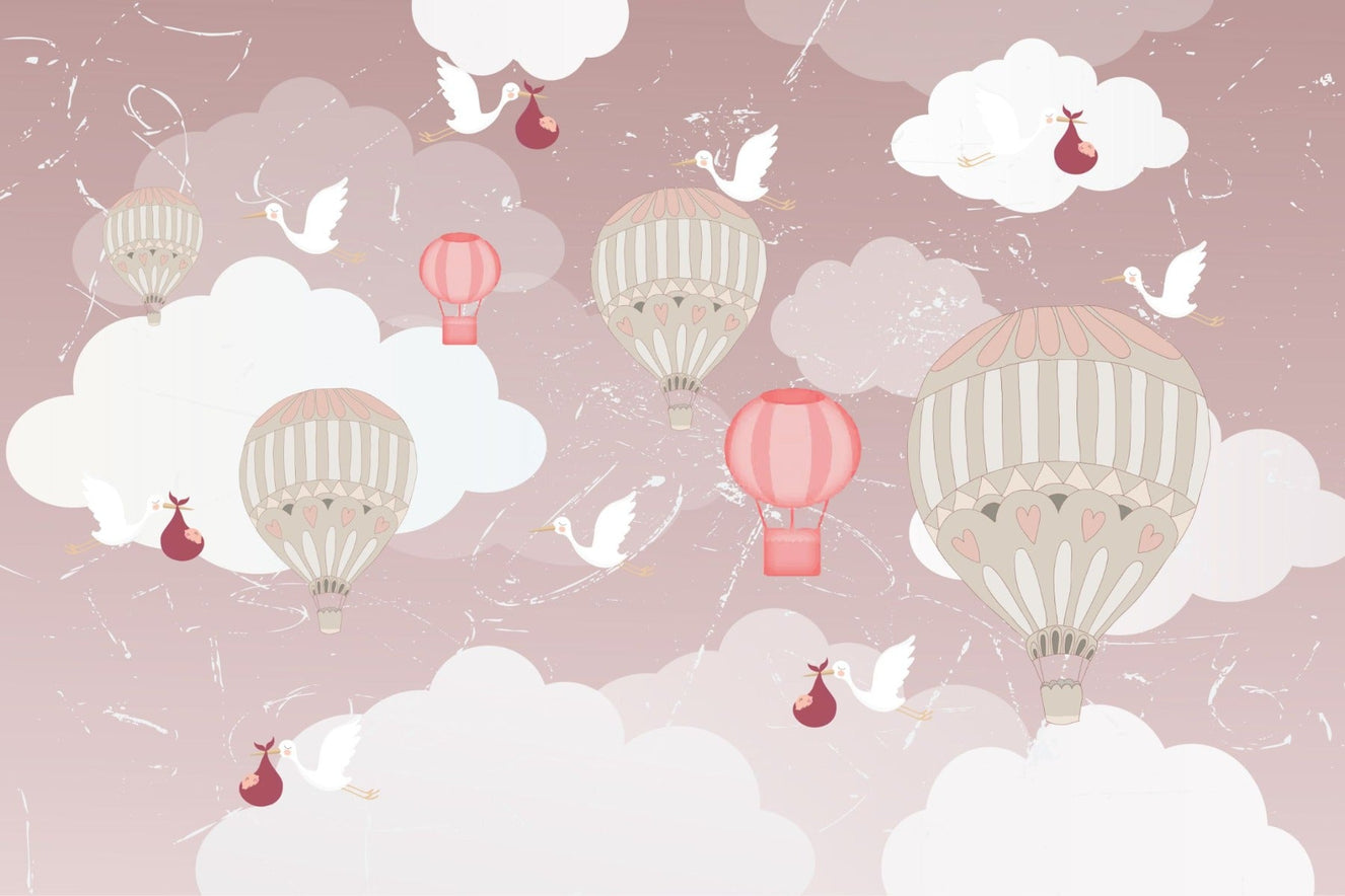 3D Hot Air Balloon Wallpaper Mural