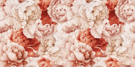 Watercolor Peonies Floral Wallpaper Mural
