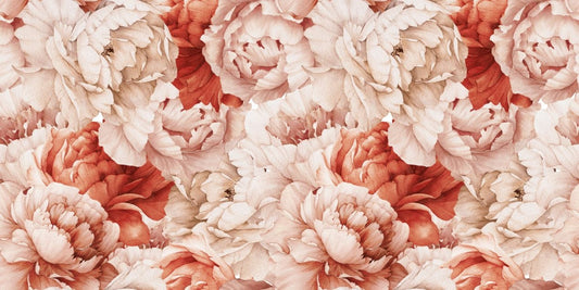 Watercolor Peonies Floral Wallpaper Mural