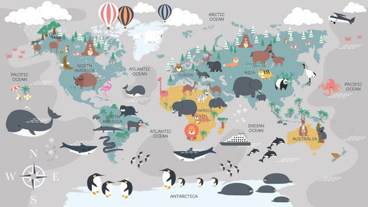 Children's World Map Wallpaper
