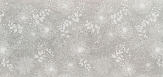 Elegant White and Gray Floral Wallpaper