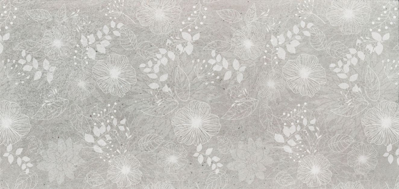 Elegant White and Gray Floral Wallpaper