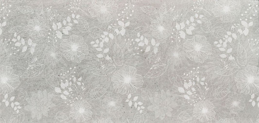 Elegant White and Gray Floral Wallpaper