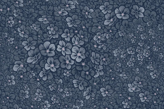 Navy Blue Garden Flower wallpaper Murals